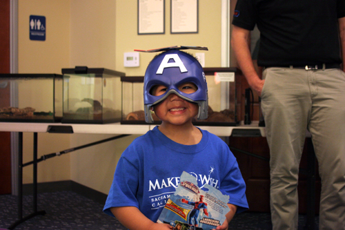 Reuben posing as Captain America